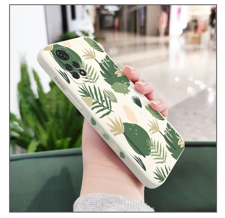 Verdant Green Leaf Phone Case For Xiaomi Redmi Note 11 11S 11T 10 10A 10T 10S 9T 9 8 7 Pro Plus 10C 9A 9C 9T 4G 5G Cover