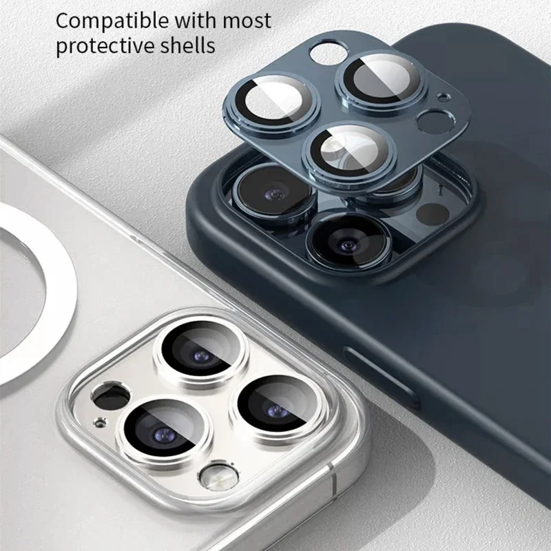 Premium Metal Camera Protector with Tempered Glass Cover - Enhanced Back Lens Protection