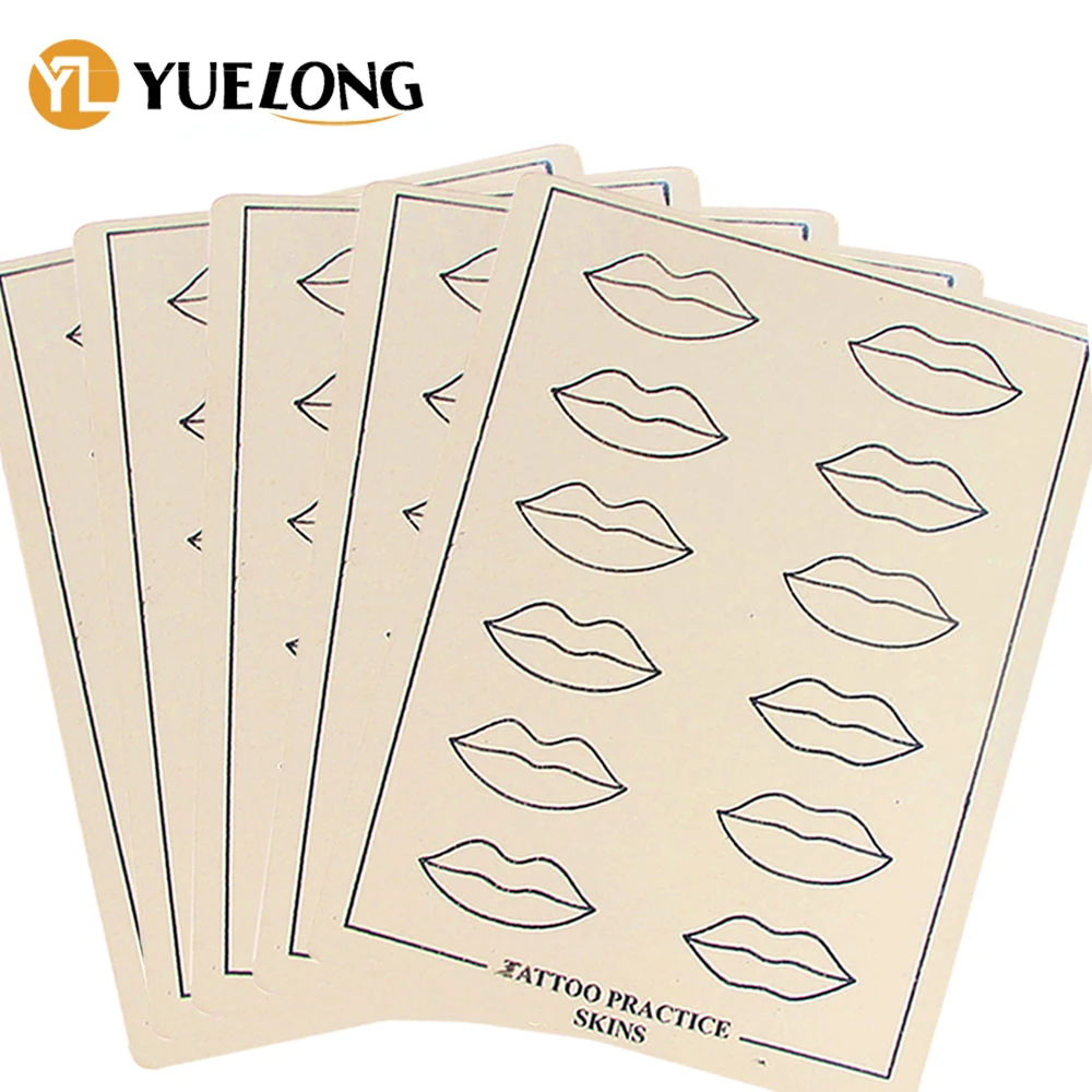 3/5/10/15PCS Professional Lip Mouth Tattoo Practice Skins Cosmetic  Permanent Makeup Fake Lip Practice Skin Tattoo Supply