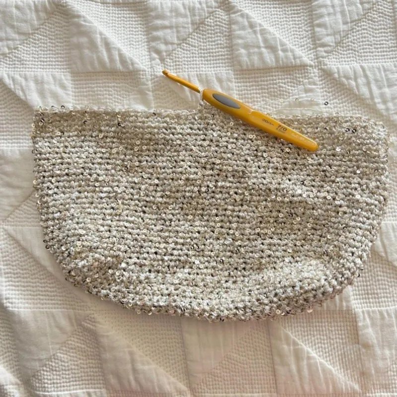 100g 600M Bright silk Lurex Hollow yarn DIY Hand knitted doll, bag Hat Gold Pure Silver Fabric Metallic Knitting yarn 5