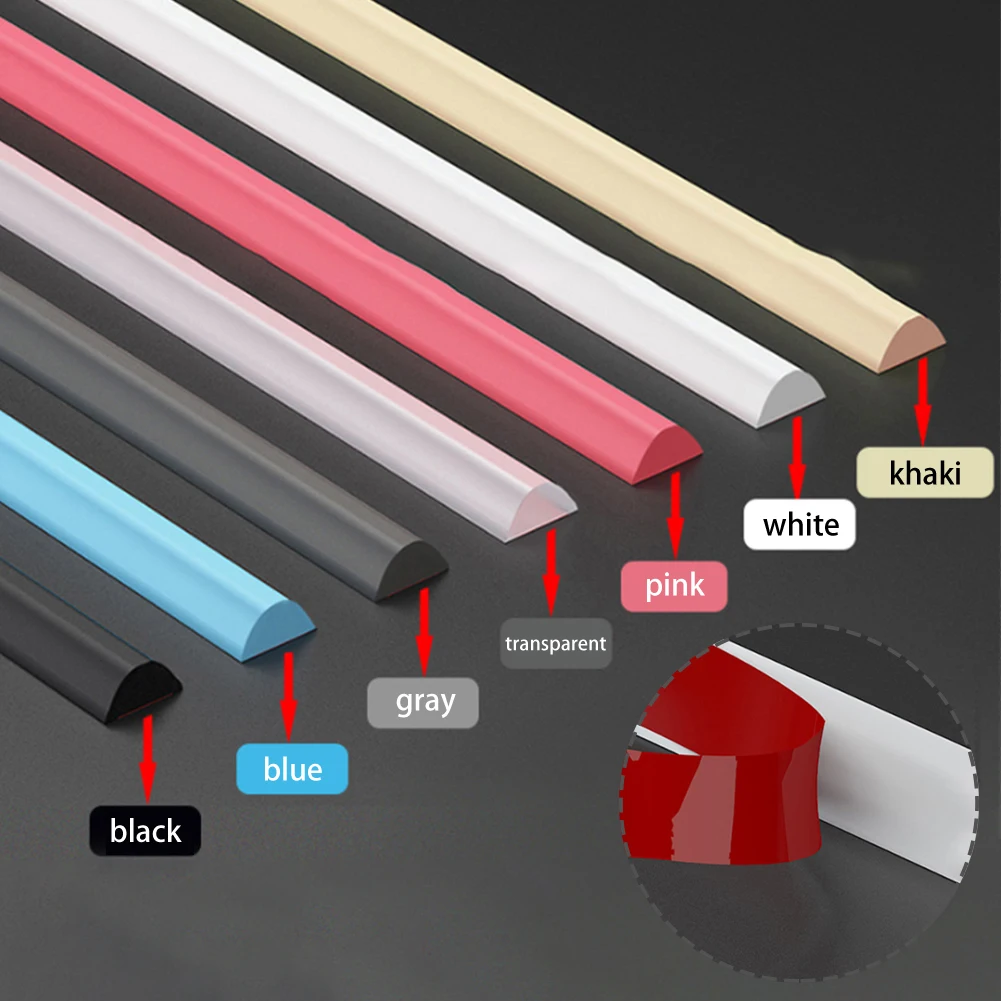 Bathroom Retention Water Barrier Strip Rubber Silicone Shower Barrier Water Stopper Kitchen Dry And Wet Separation Seal Strip shower water stopper shower water barrier water barrier strip