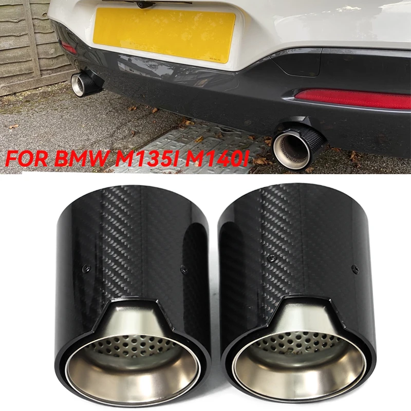 2pcs/lot Car Exhaust Tip For BMW F20 F21 M135i M140i M Performance Carbon Fiber Muffler Tip Tailpipe ID60mm Tips