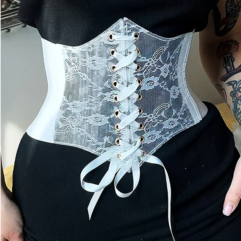 Chic Women's Retro Lace-up Corset Belt for Casual & Special Occasions