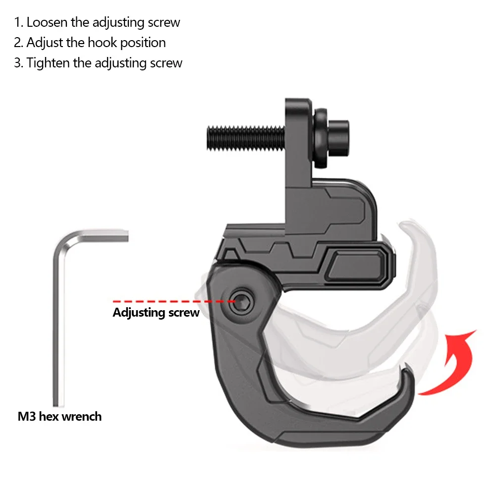 Aluminum Alloy Motorcycle Luggage Helmet Hook Mount Motorbike Scooter Holder Bag Hanger With Screw