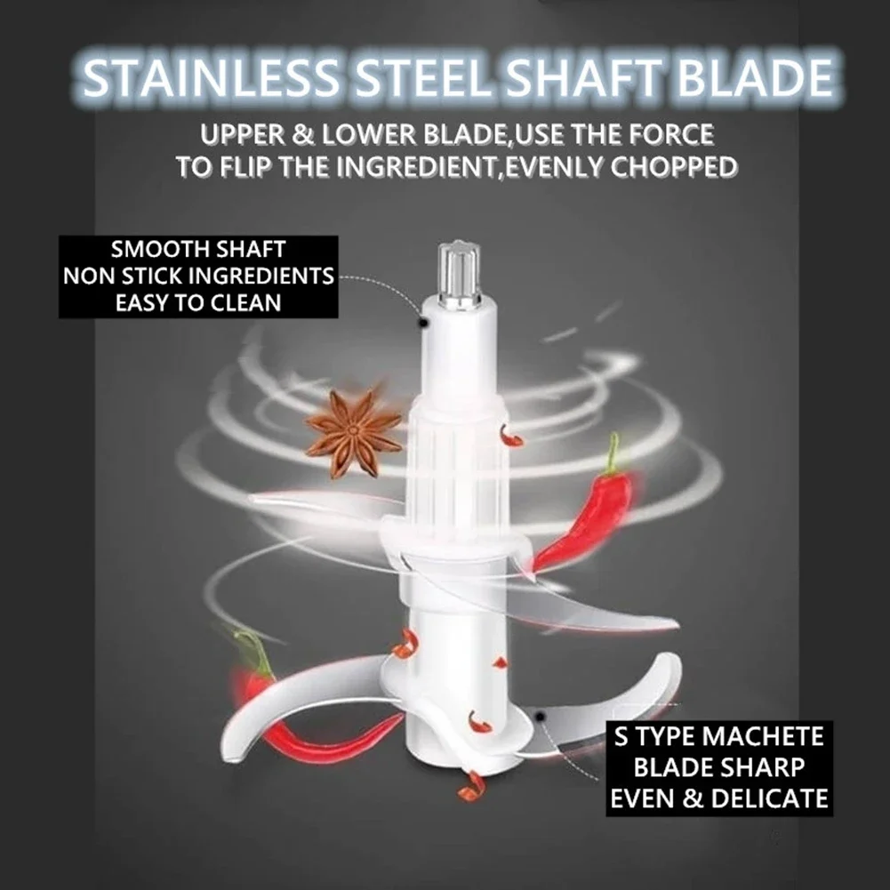 Meat Grinder 2L Stainless Steel Electrical Food Processor Blender Mixer Machine  Kitchen Fruits Garlic Nuts, EU Plug Blender 5