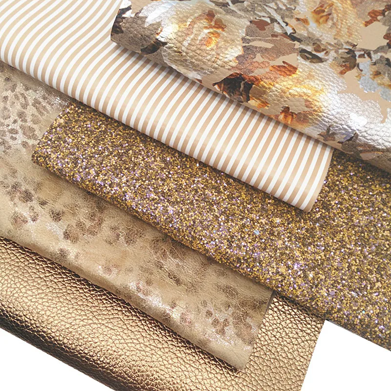 Glitter Faux Leather Sheets Leather Sheets Crafts Litchi Synthetic
