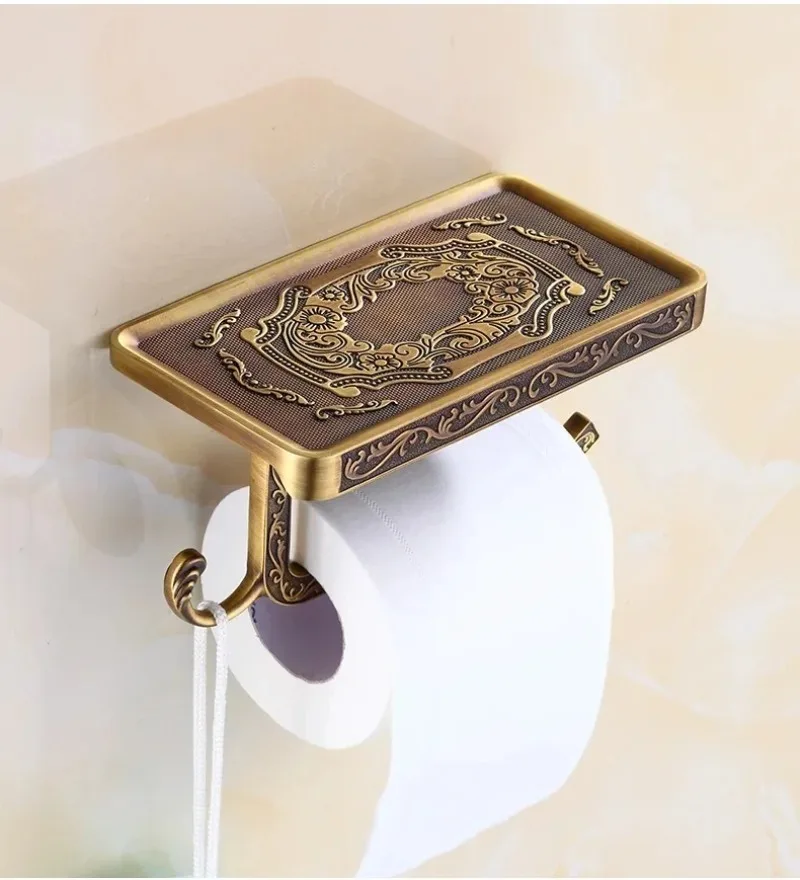 Toilet Paper Holder Wall Mounted Vintage Classic Bathroom Antique Brass Roll Tissue Box Bathroom Accessories toilet paper holder toilet roll holder