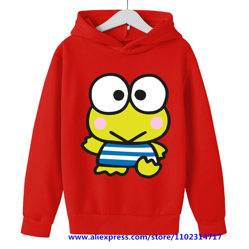 

Sanrio Kids Kero Kero Keroppi Hoodie Baby Boys Clothes Girls Clothing Sweatshirts Spring Boys Long Sleeves Cartoon Hooded MINISO