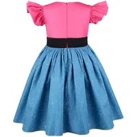 Robe de princesse inspirée de Gabby pour enfants avec bandeau oreilles de chat, robe de soirée scintillante à imprimé chat, robe de fête d'anniversaire pour filles 3