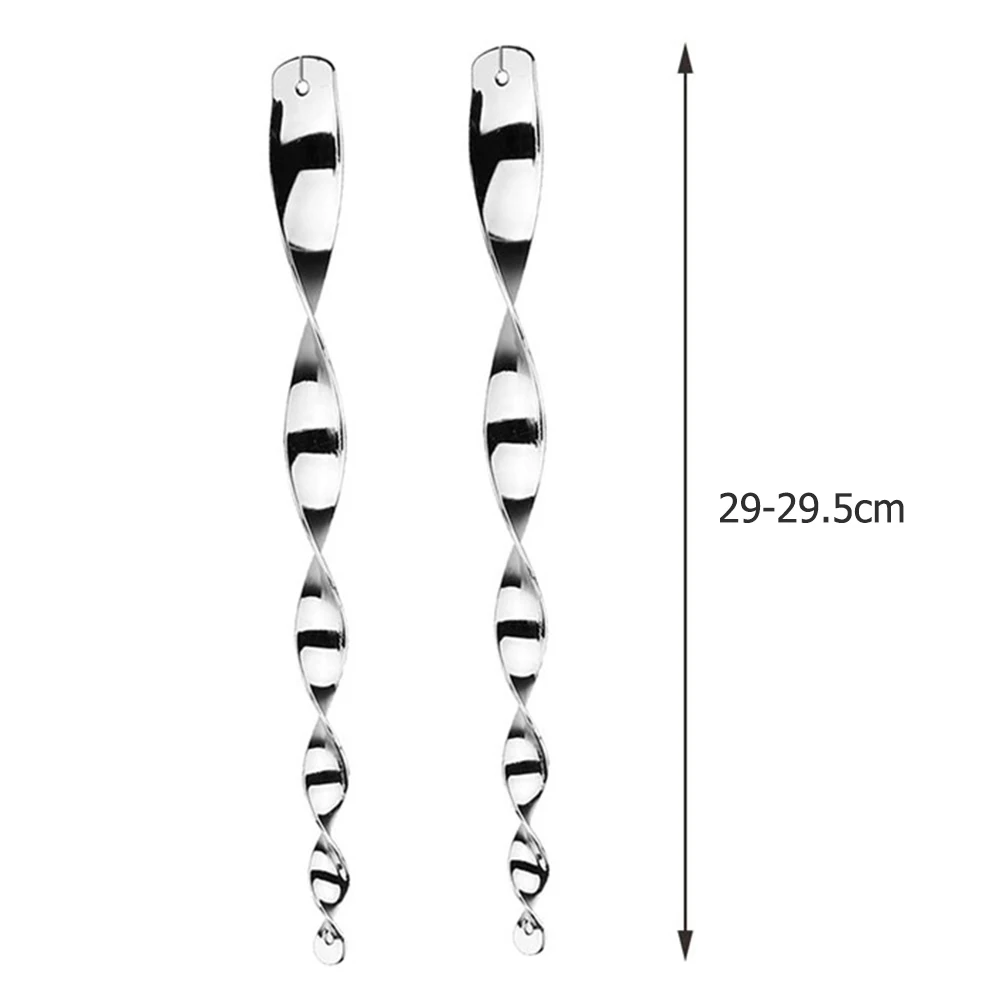 12-60pcs Bird Repellent Reflective Rods Scare Birds Repeller Wind Spiral Rotating Rod Hanging Ornaments for Home Garden Decor