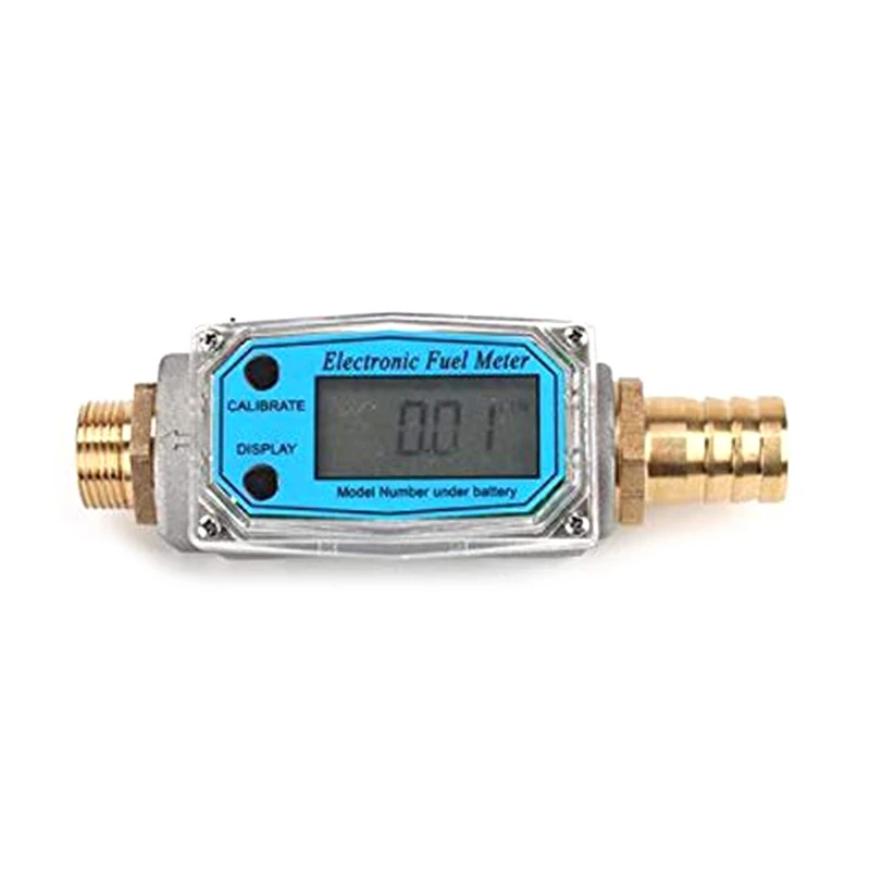 3/4" BSP Male Digital for Turbine Flowmeter LCD Display Gas Oil Fuel Flowmeter Measure Die sel Kerosene Gasoline