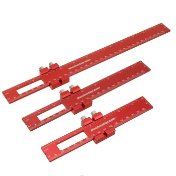 3pcs Aluminum Alloy Markinig Ruler Metric Inch Precision Pocket Ruler Woodworking Positioning Scribing Gauge Carpenter Tool 1