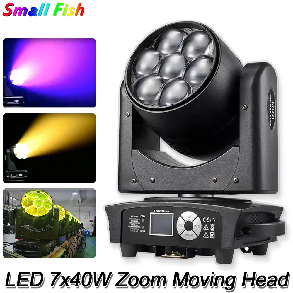 

Pro Light Moving Heads 7x40W RGBW Zoom Led Stage Light Beam Wash Led Moving Head Lights For Disco DJ Music Party Club Dance