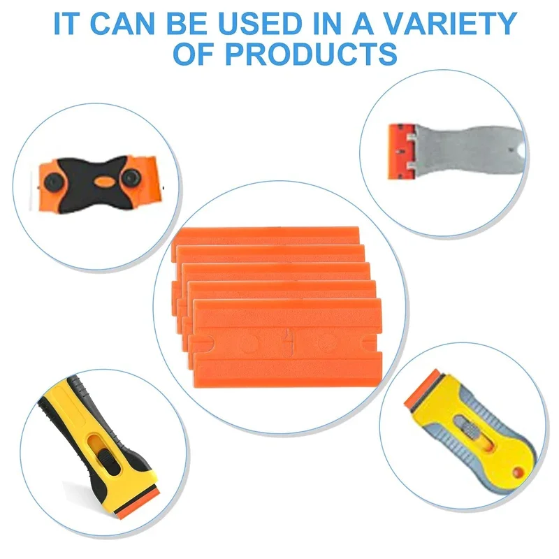 20Pcs Razor Scraper Blades Plastic Scraper Replacement Car Sticker Remover Decals Window Glass Clean Glue Remover razor blade scraper
