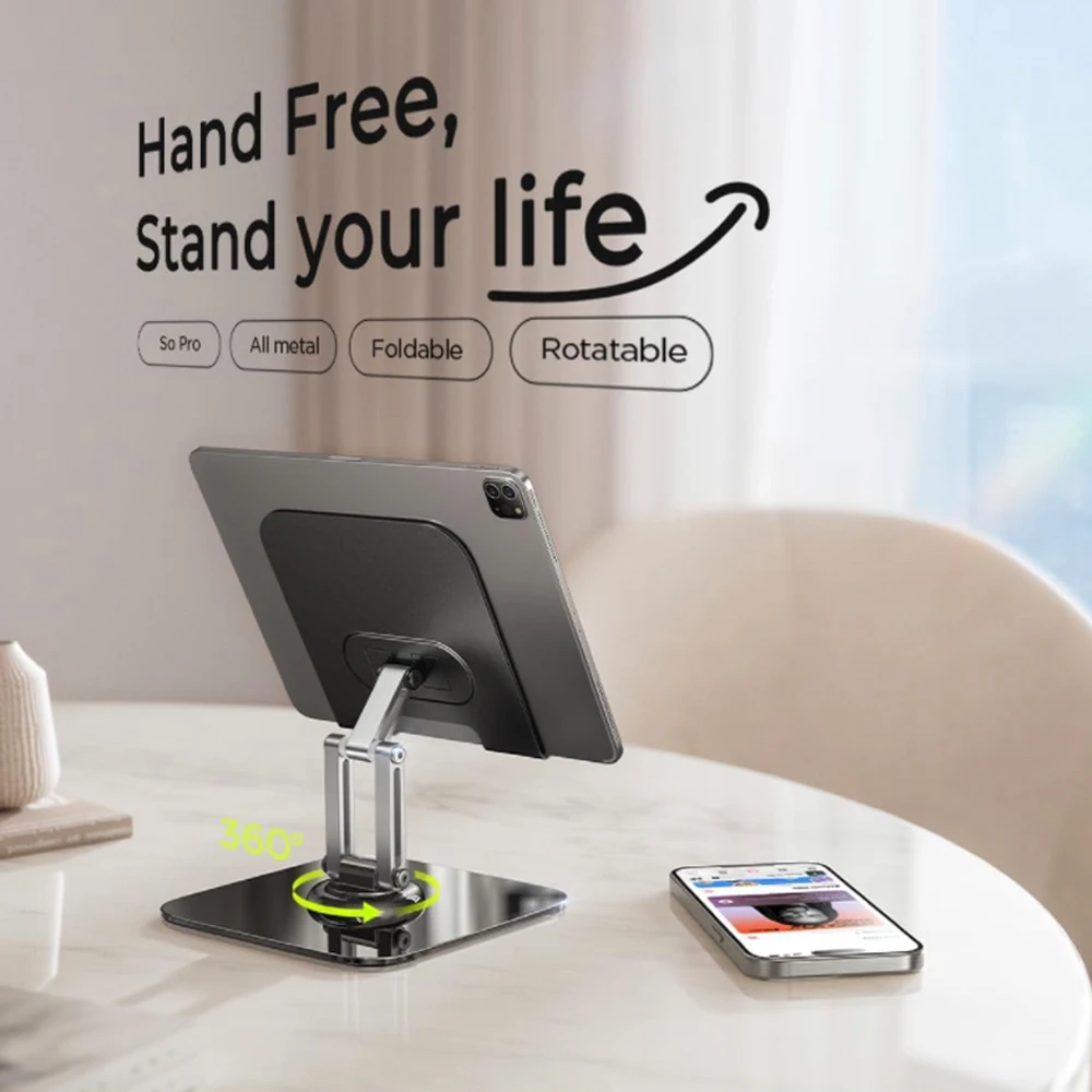 Tablet Holder Tablet Stand 360&deg; Rotatable Foldable Desktop Stand For iPad Pro 13 11 Xiaomi Huawei Samsung Pad Phone Support Portable Bracket mobile phone holder ipad laptop holder