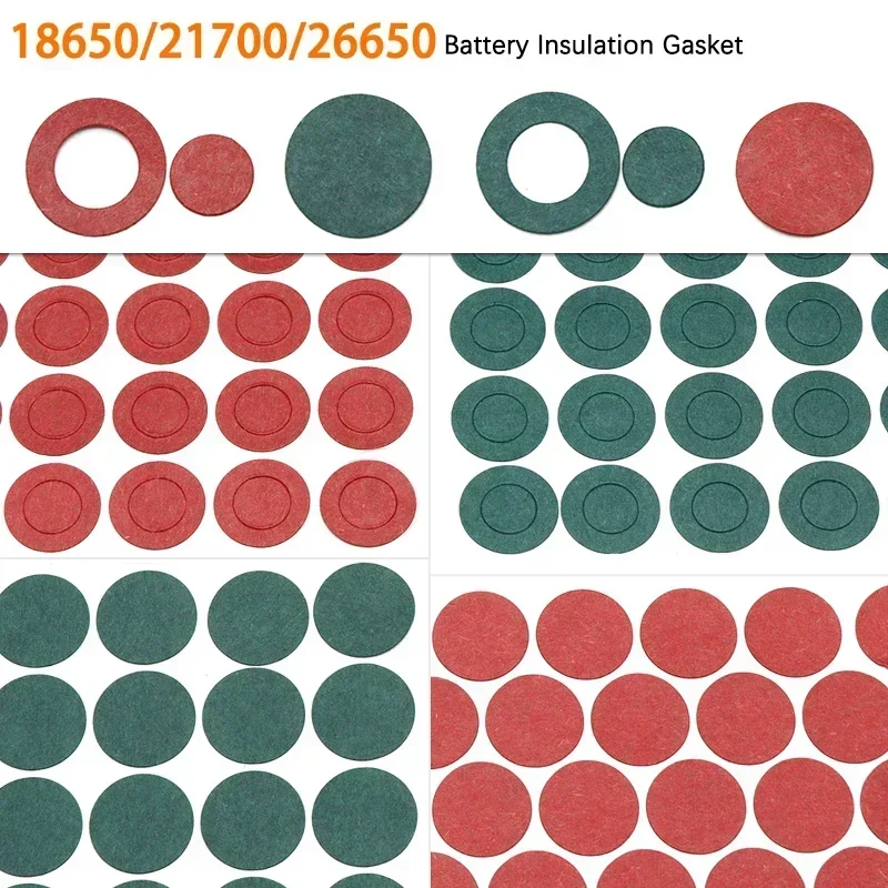 Battery Insulation Gasket 20~500pcs 18650 21700 26650 Li-ion Green Red