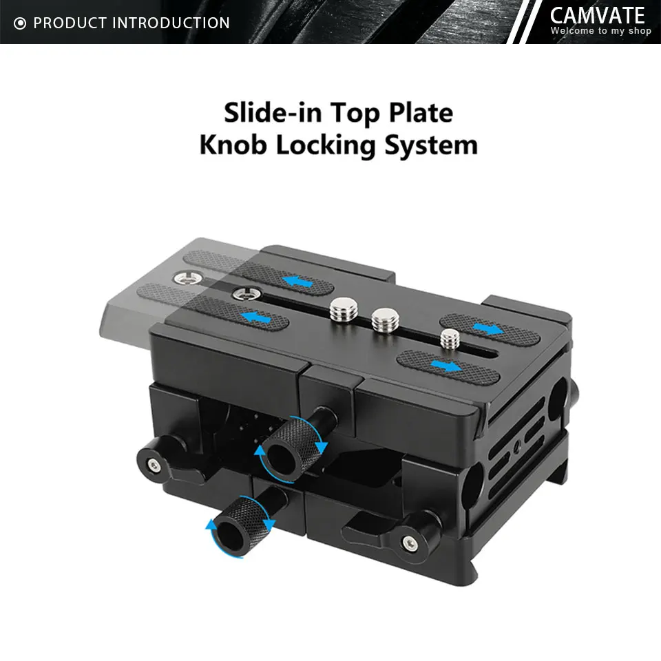 DSLR, placa base da câmera, braçadeira Dovetail