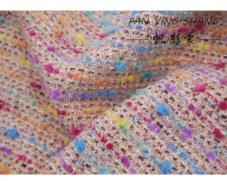 Description Picture 6 of itemColored threads Playful Orange Yellow Tweed Fabric For Coat Tela Brillante Tissus ткань Ð´Ð»Ñ ÑˆÐ¸Ñ‚ÑŒÑ African Sewing Tecidos Textile