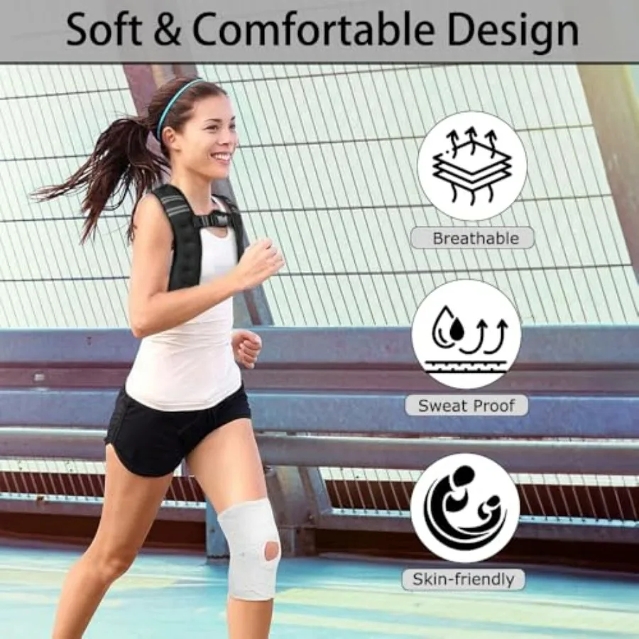 Weighted Vest, 11 lb Weight Vest with Reflective Stripe, Body Weight Vests Adjustable for Men, Women Workout, Strength Training,