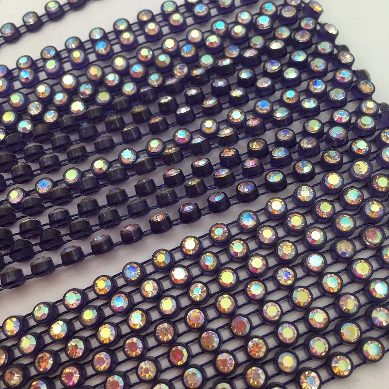 TABA® Sparkling AB Crystal Rhinestone Trim - 10 Yards of Elegant Rhinestone Banding