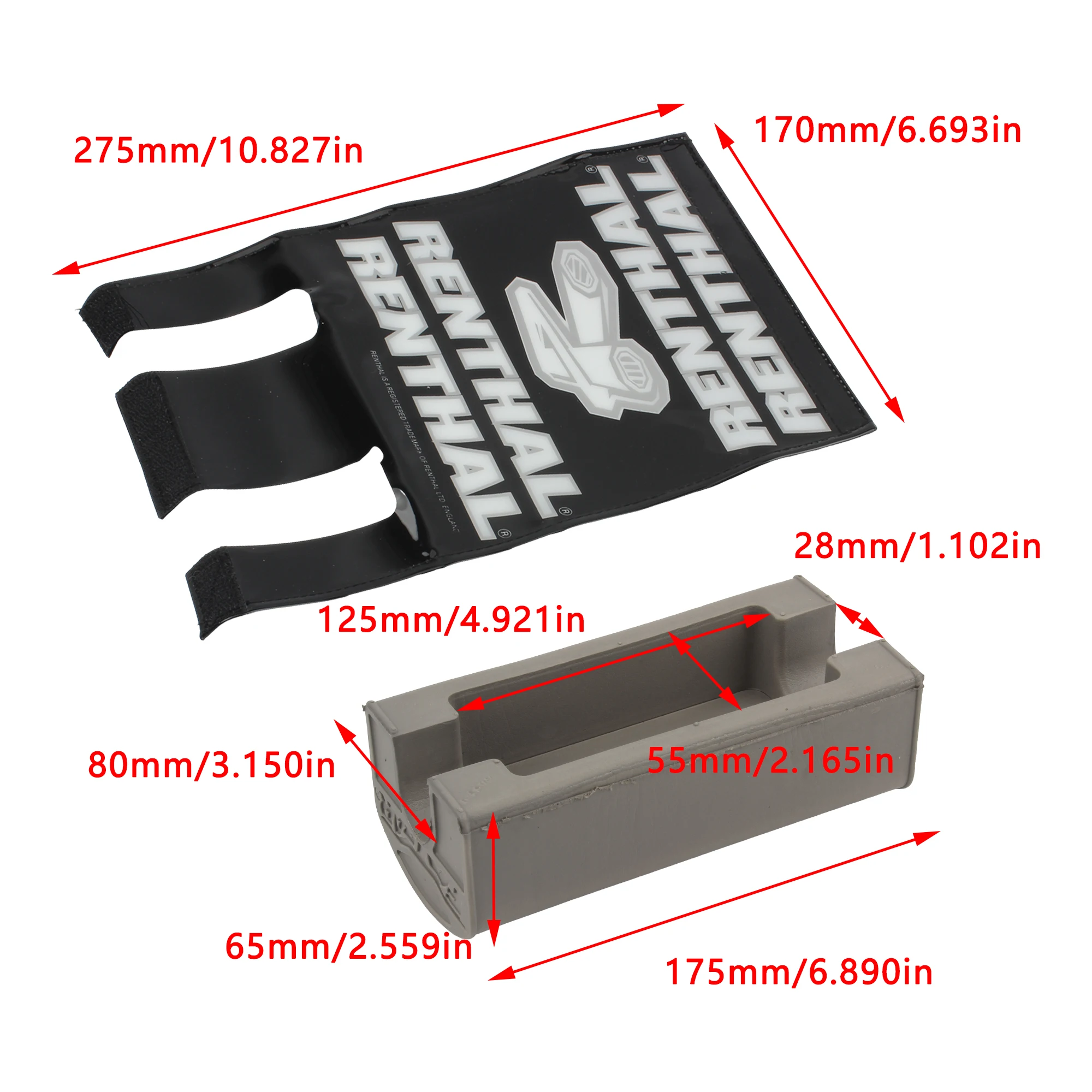 For RENTHAL ATV UTV Dirt Pit Bike Motorcycle Crossbar Foam Pad Enduro 1-1/8 25cm Round Crossbar Bar Pad Squre Chest Protector 4