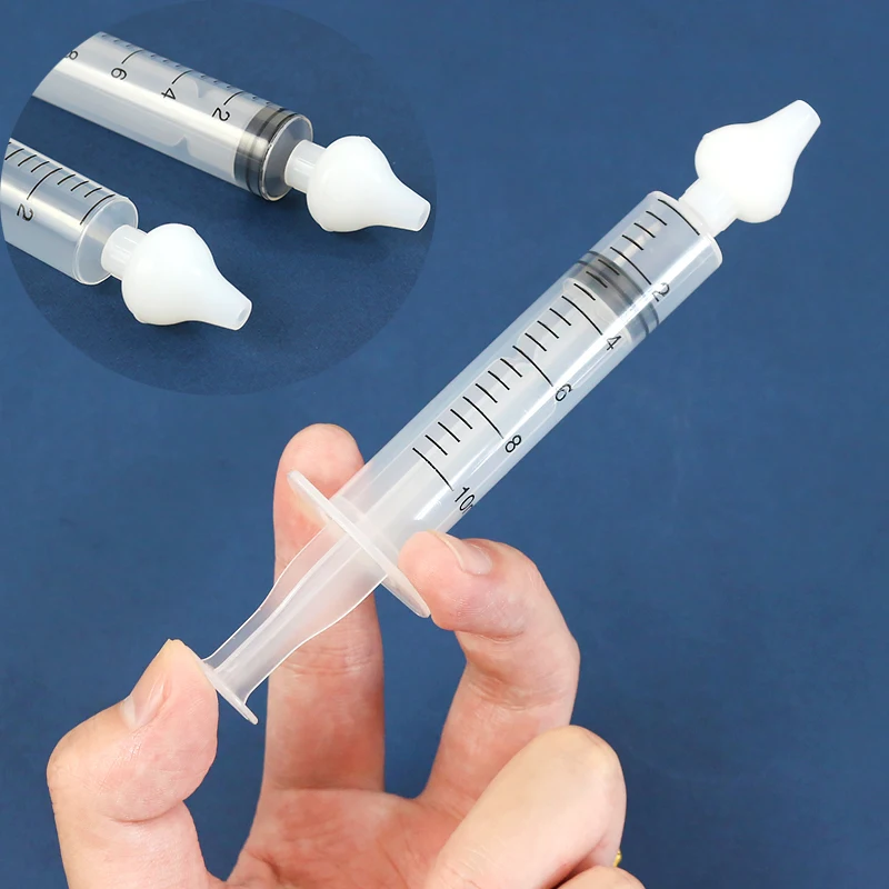 

10ML Baby Nose Clean Needle Tube Infant Baby Care Nasal Aspirator Cleaner Baby Rhinitis Nasal Washer Silicone Baby Nose Wash 2PC