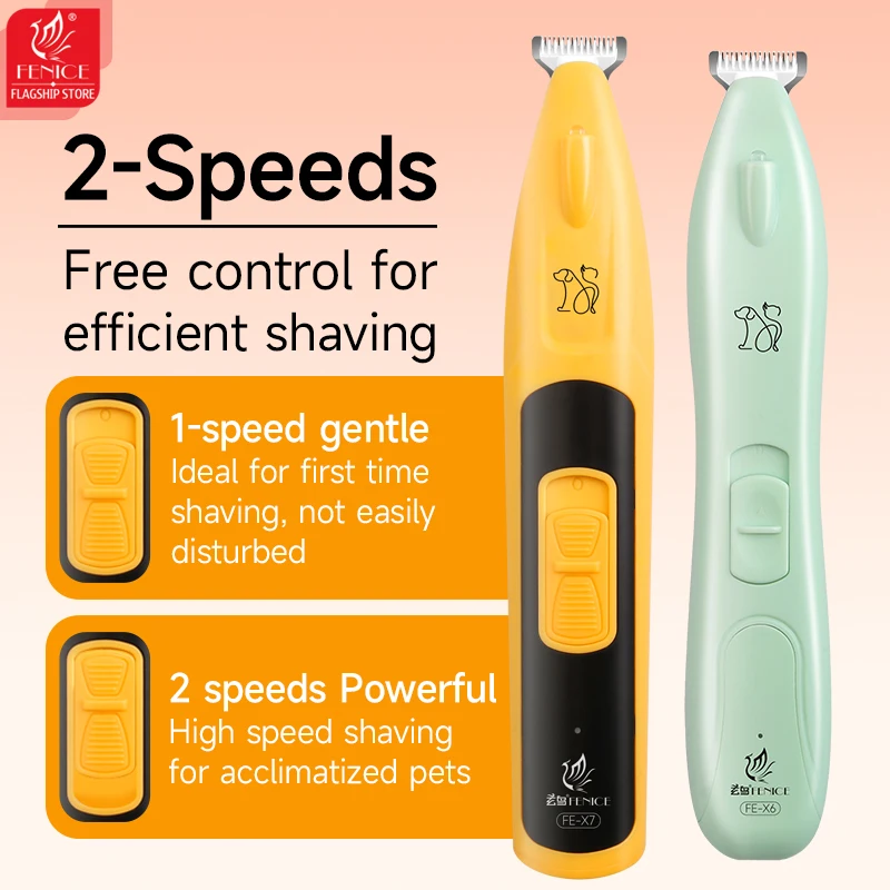 Fenice Dog Cat Paw Ear Hair Eye Intimat Area Trimmer LED Light Pet Hair Trimmer Dog Clippers Grooming 18mm Widen Blade