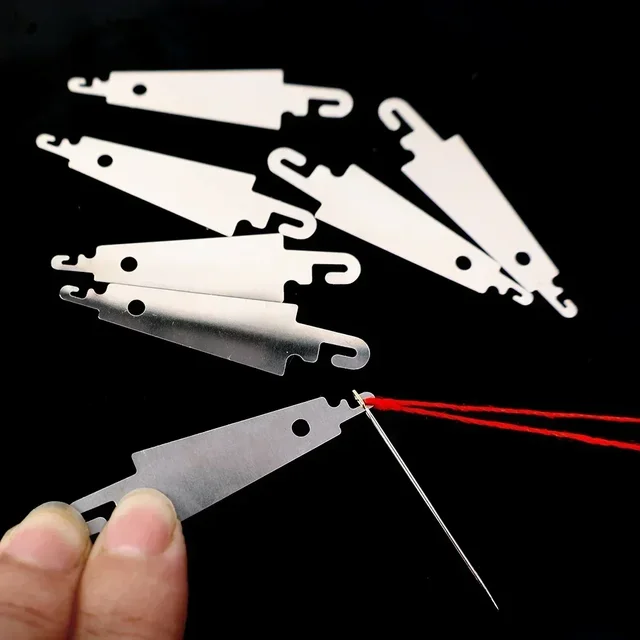 1-50pcs Stainless Steel Needle Threaders Inserter Embroidery Needle Threader Threading Device DIY Needlework Cross Embroidery 2