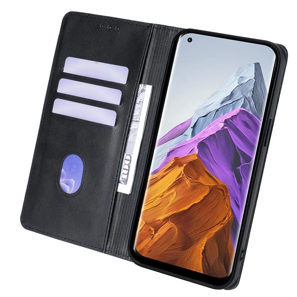 Fashion Leather Wallet Phone Case with Magnetic Flip and Card Slots