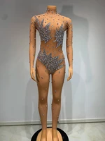 Sparkly Diamonds Halloween Jumpsuit Women Performance Dancer Costume Mesh Stretch Rompers Party Celebrate Outfit Stage Club Wear - Image 6