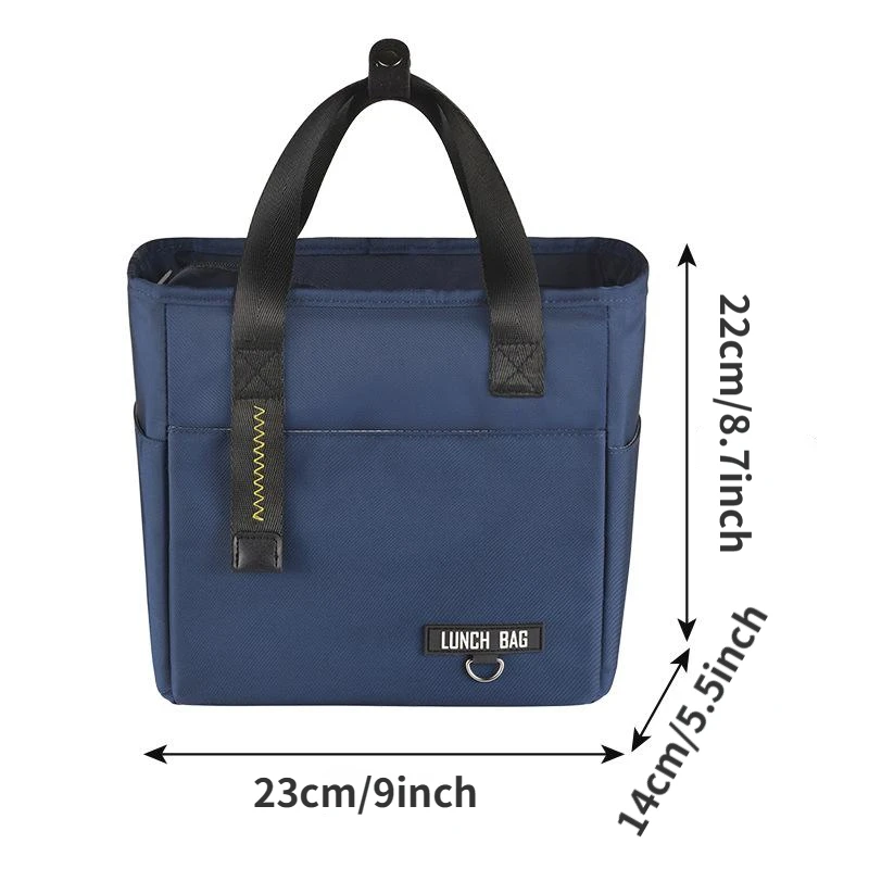 Large Capacity Insulated Bento Lunch Box with Thermal Storage and Zipper Closure