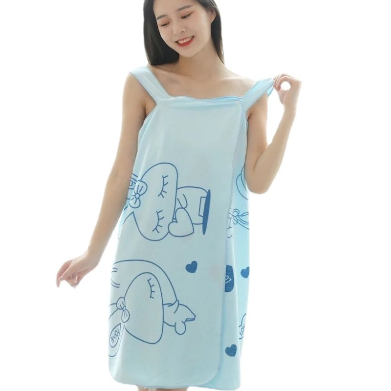 Wearable Bath Towel Superfine Fiber Towels Soft and Absorbent Chic Towel for Autumn Hotel Home Bathroom Gifts Women Bathrobe 1PC