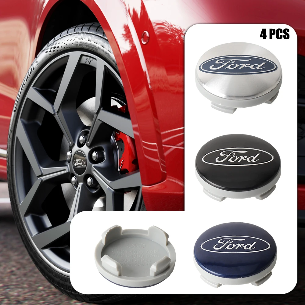 4Pcs 54mm/56mm/60mm Car Wheel Center Covers Decoration Sticker ABS Auto Hub Caps Emblem Replacement for Ford Original Hubcaps