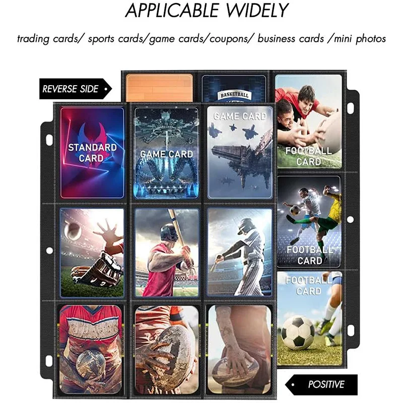 Trading Card Sleeves Binder 900 Pockets Baseball Card Sleeves Fit For 3 Ring Holder Protector