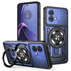 Shockproof Armor Protection Case with Car Magnetic Holder for Motorola Moto G Series (QSyj-Blue)