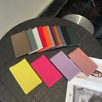 Lettres personnalisées dames en cuir véritable Ultra-mince nouveau portefeuille Long minimaliste avec fermeture automatique sac de rangement de rouge à lèvres de maquillage 6