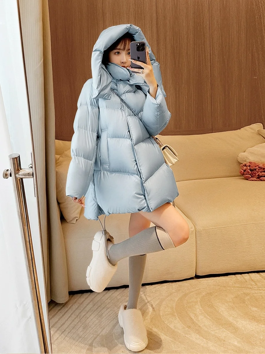 

Lake Blue down Jacket Women's Winter Loose Thick Bread Coat