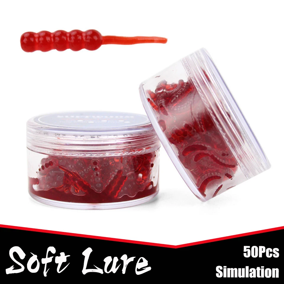 Esche Artificiali Per Pesca - 100 Lombrichi Finti In Plastica, 3.8 Cm, Morbidi E Realistici - Foto 2