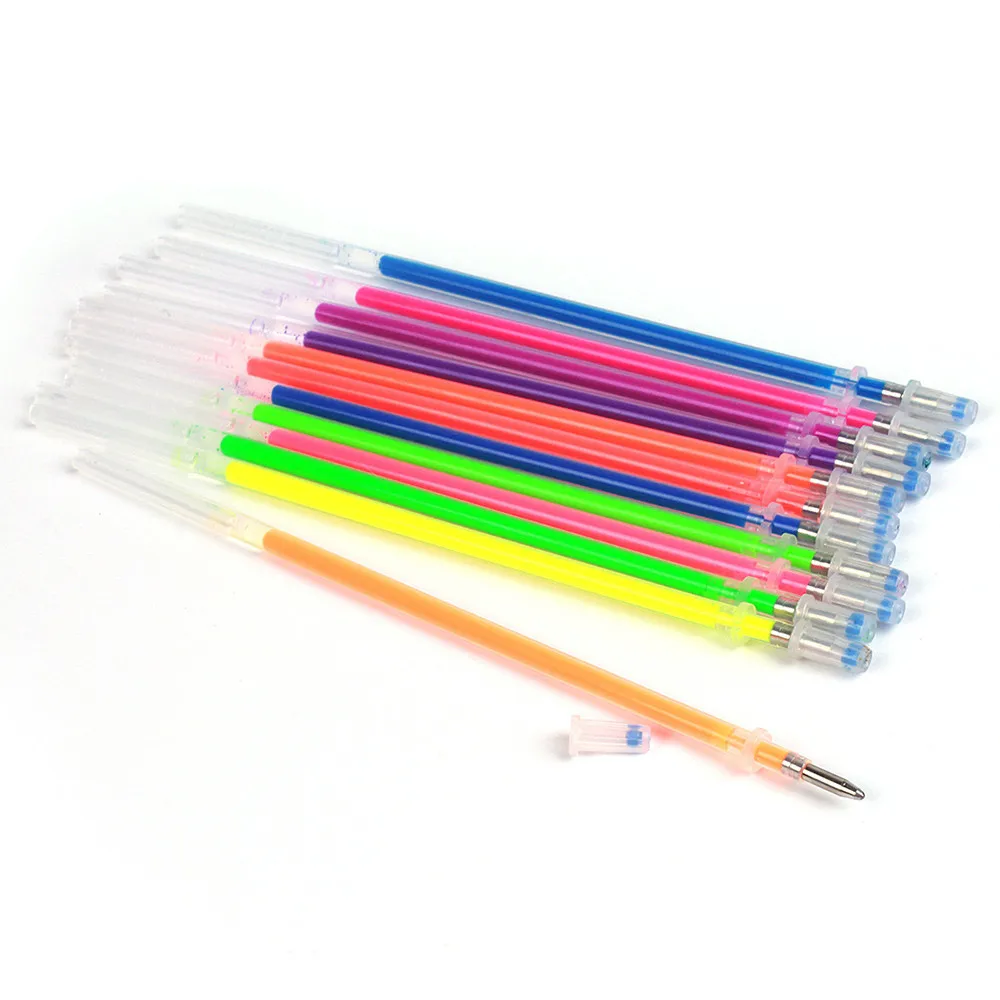 60pc Gel Pens Gel Refills Rollerball Neon Glitter Pen Drawing Colors 10ml Highlight Refill Color Full Shinning Refill Painting