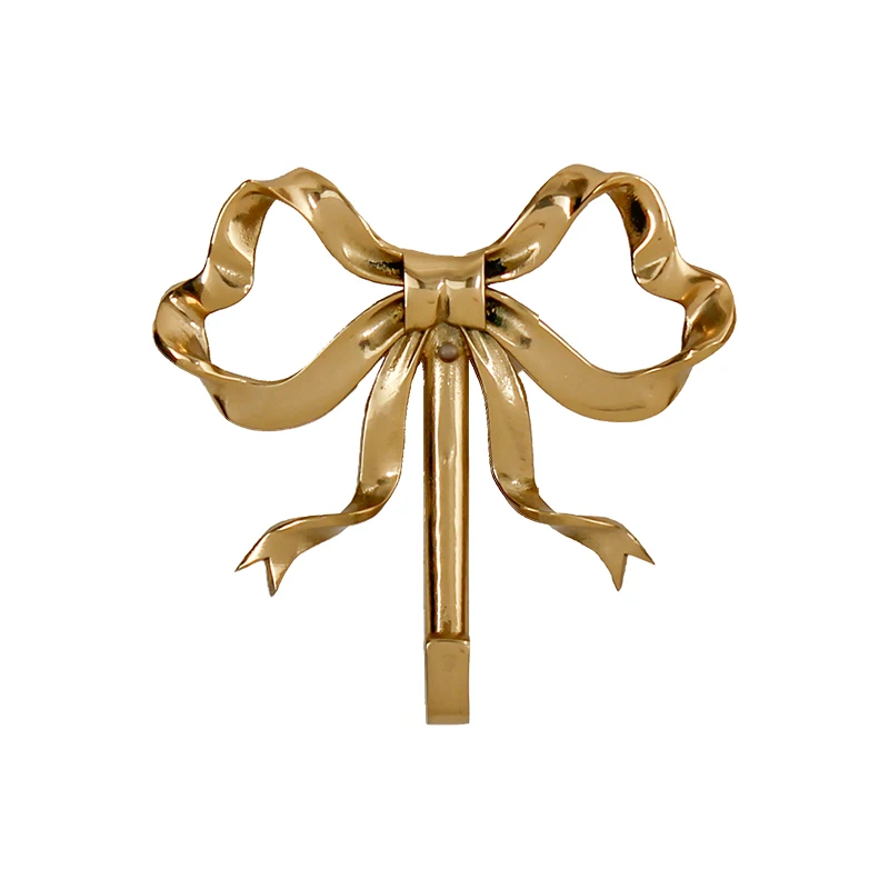 Nordic Retro Clothes Hook Bedroom Porch Bathroom Wall Decoration Solid Brass Bow Shape