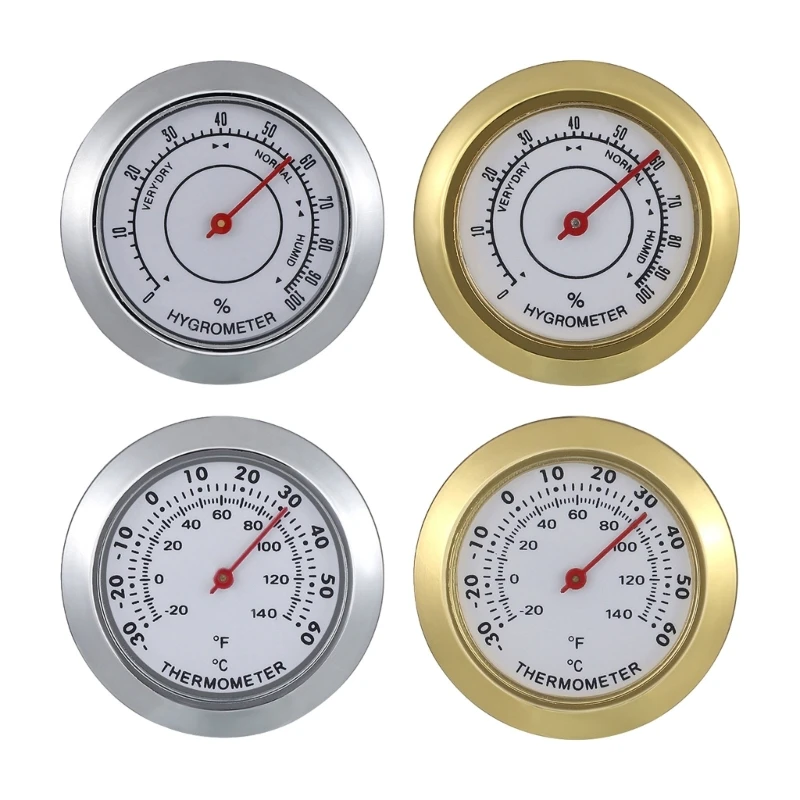 

Stainless Steel Cigars Moisture Meter Mini Hygrometer Thermometer Pocket Cigarettes Damp Detector Home Offices