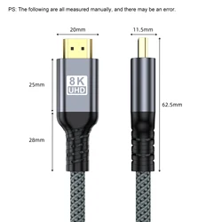 Ultra High - Speed HDMI 2.1 Cable - 8K 60Hz & 4K 120Hz HDR Support, 48Gbps with ARC, Available in Various Lengths - 7m (Grey)