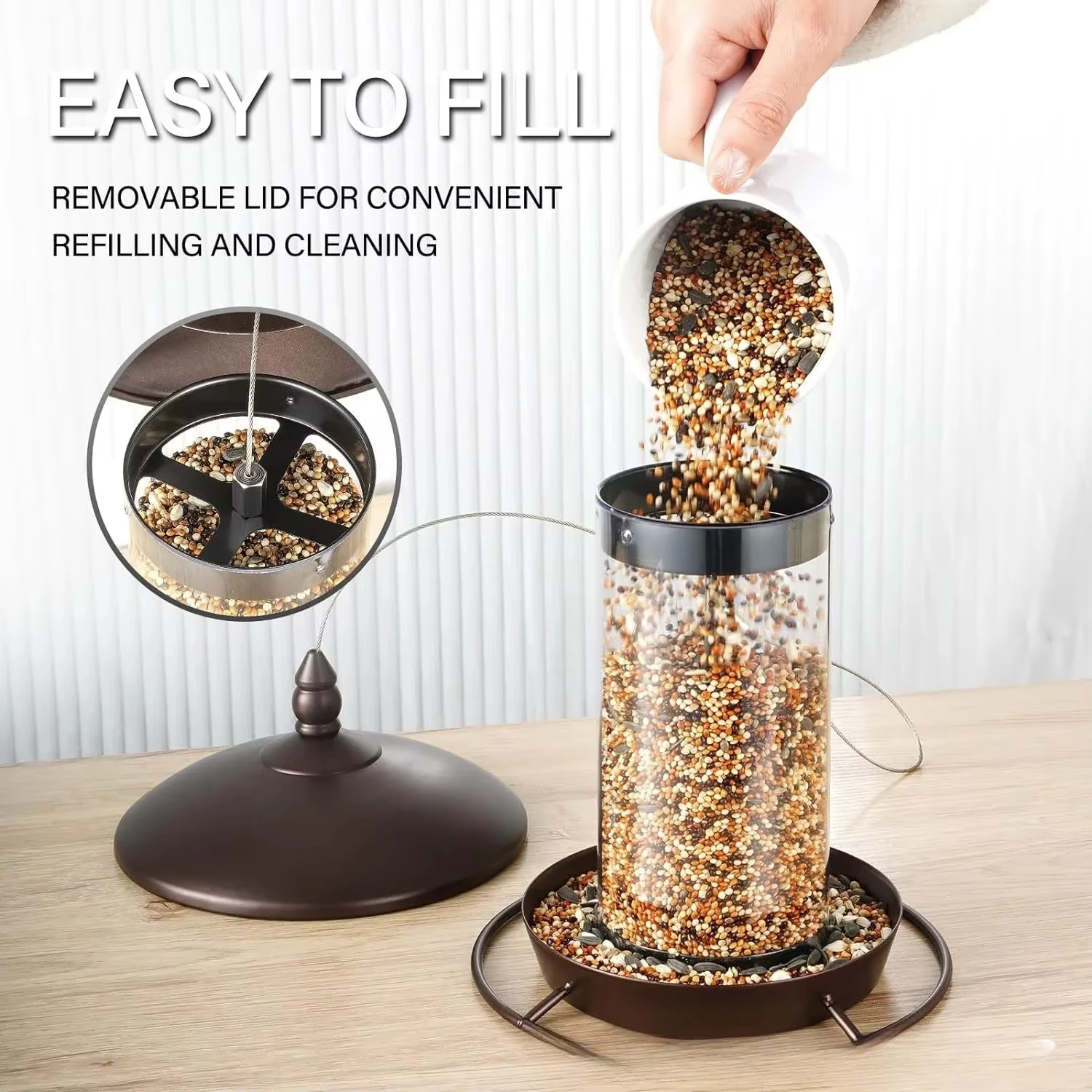 Anti-squirrel Hummingbird Feeder Hanging Standing Outdoor Courtyard Garden Bird Water Feeder Wild Bee Bird