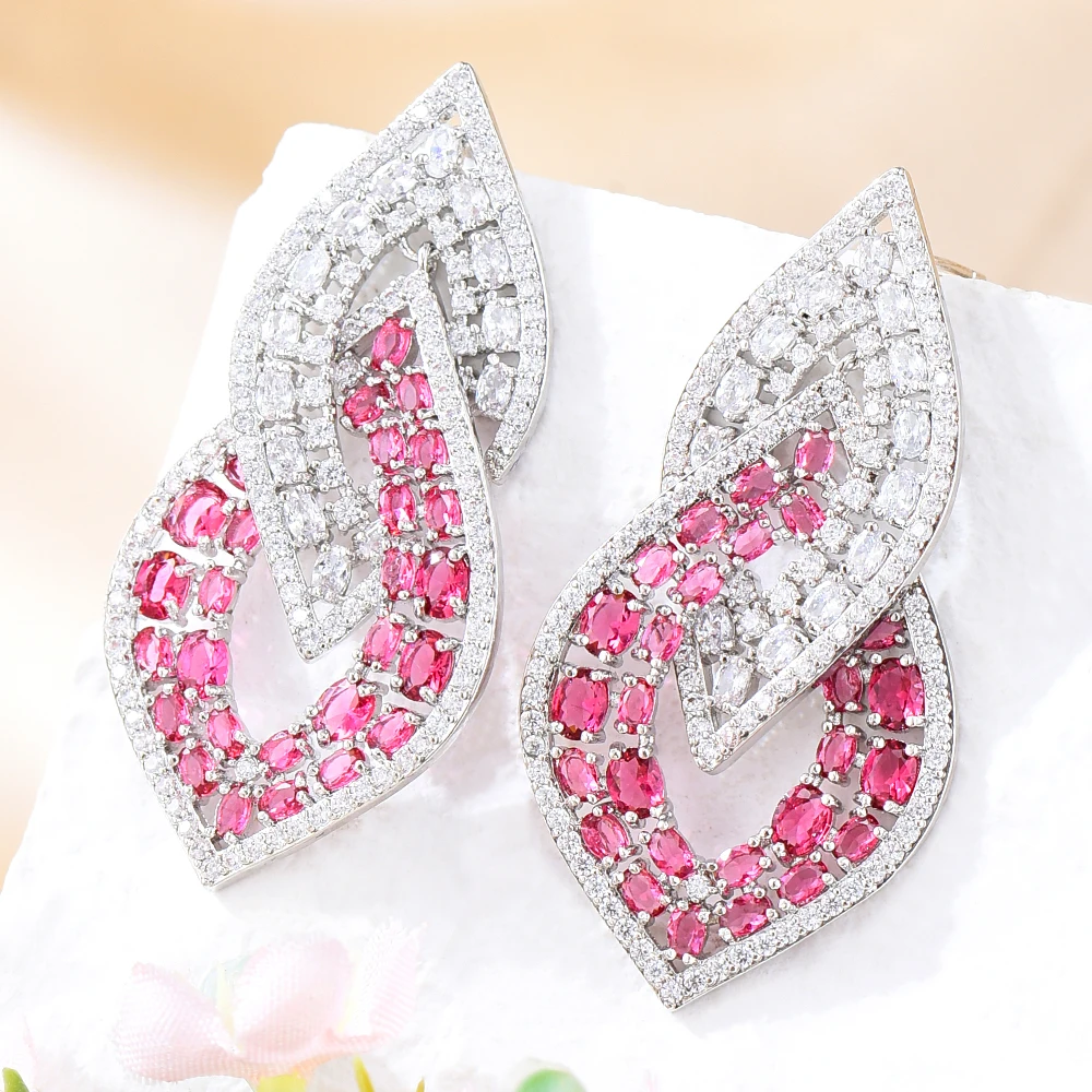 

Kellybola Luxury Big Eyes Pendant Earrings For Women Wedding Party Shiny Blue Red Earrings Crystal Fashion Jewelry High Quality