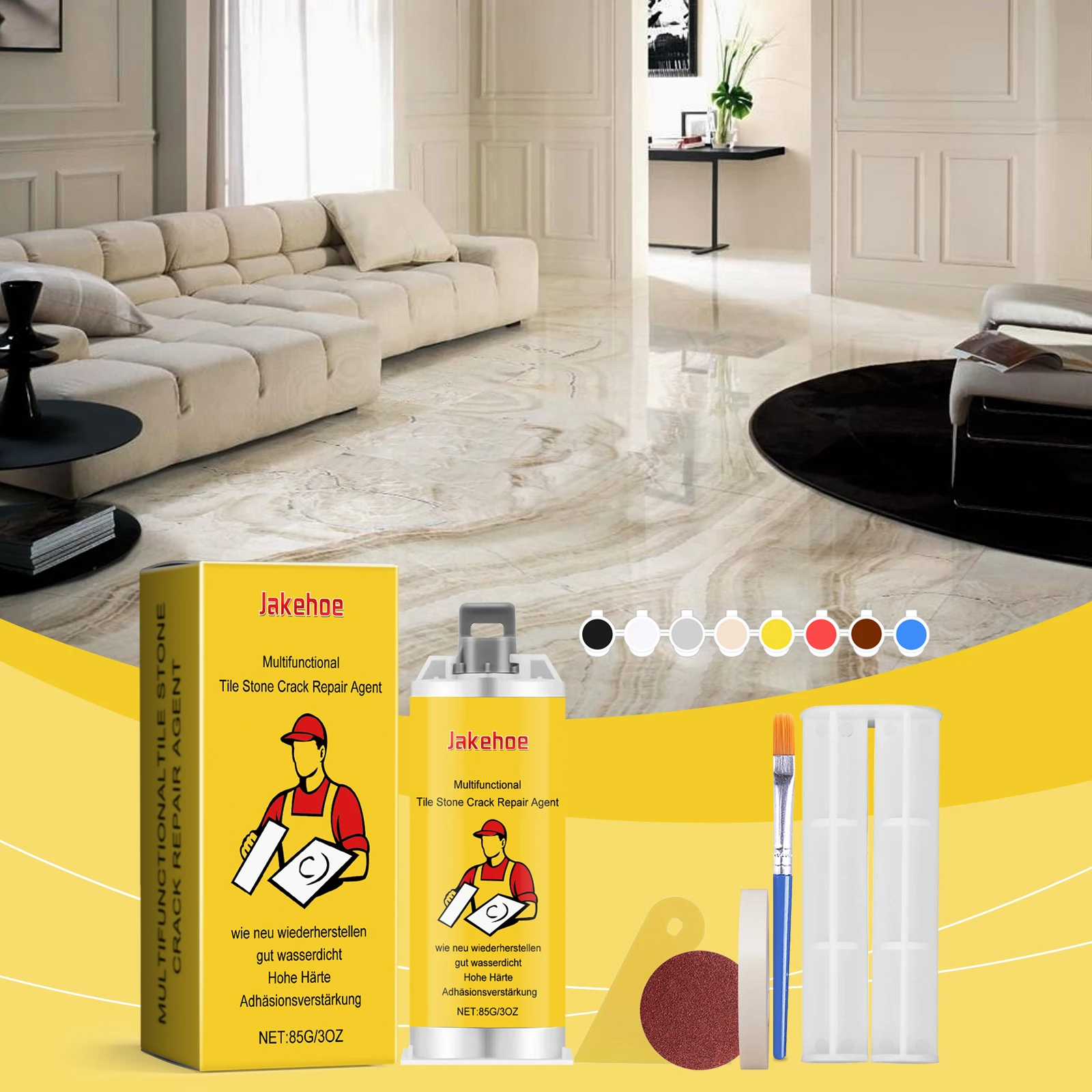 Multifunktionales Reparaturset für Fliesen, Stein, Risse, Porzellan, Fliesen, Granit, Marmor, Fix, Wanne, Chips und Waschbecken, Risse mit Super-Adhesionswerkzeugen – Detail 1