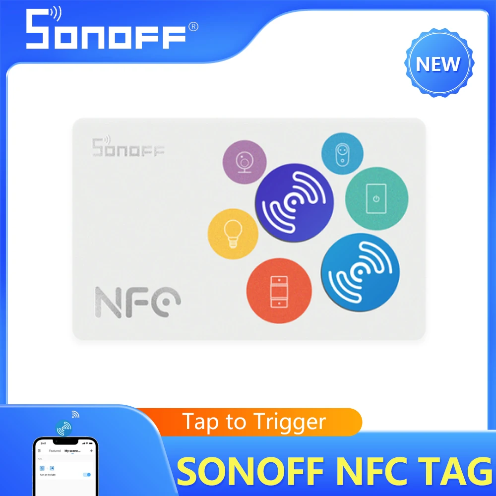Sonoff Nfc Tag 215 Chip 540 Byte Ewelink Smart Tag Pulsanti Di Automazione Tap To Trigger Compatibile Con I Telefoni Abilitati Nfc