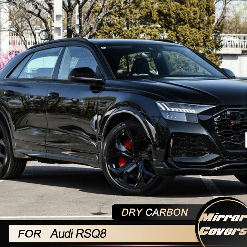 

Автомобильные чехлы для зеркал заднего вида для Audi Q8 SQ8 RSQ8 Utility 4-дверные 2020-2023 крышки для дополнительного зеркала оболочка аксессуары Сухой углерод