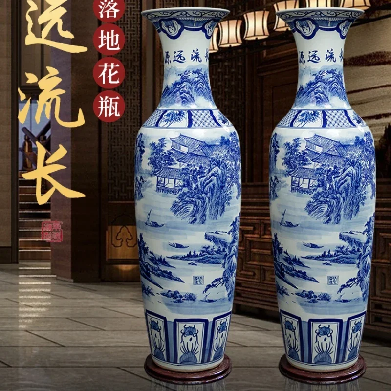 

floor to ceiling oversized vase, living room, TV cabinet, Chinese style decoration, housewarming and opening decorations