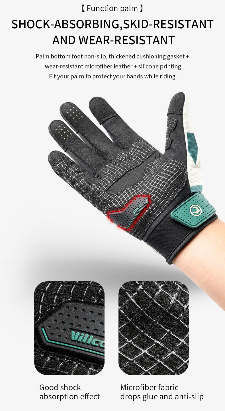 Viloco Professional Outdoor Motorcycle Riding Gloves Bicycle Fitness Mountaineering Palm Thickened Cushioning and Wear Resistant 4