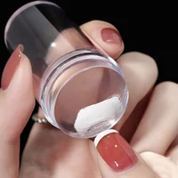 Nail Stamper Jelly Silicone Printing Nail Polish Stamping French Tip Nail Stamp Template with Scraper  Manicure Stencil Tools 1